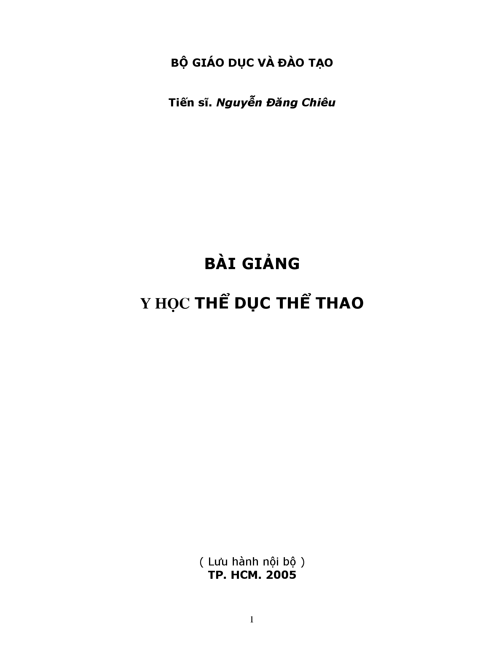 Bài giảng Y học thể dục thể thao